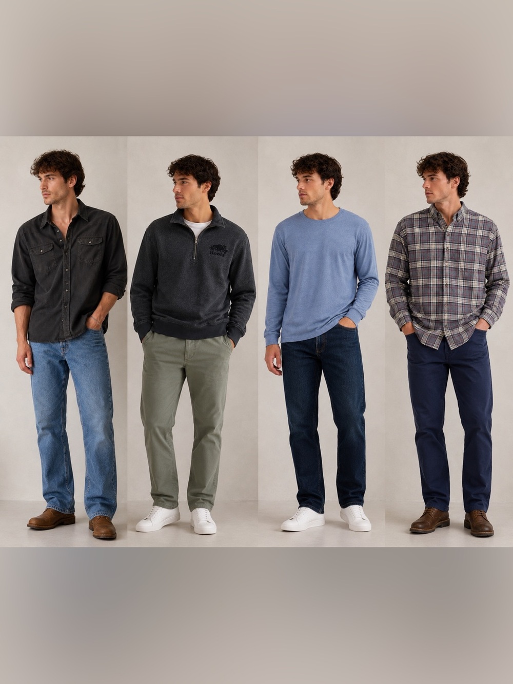 Shirt Bundle Men’s Medium Casual | Roots, Wrangler, Woolrich & Denver Hayes M